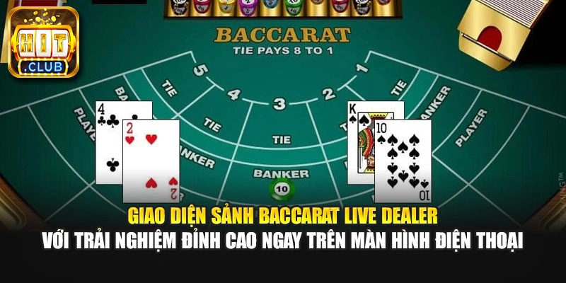 Giao diện sảnh baccarat live dealer với trải nghiệm đỉnh cao ngay trên màn hình điện thoại.