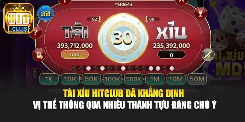Tài xỉu Hitclub đã khẳng định vị thế thông qua nhiều thành tựu đáng chú ý
