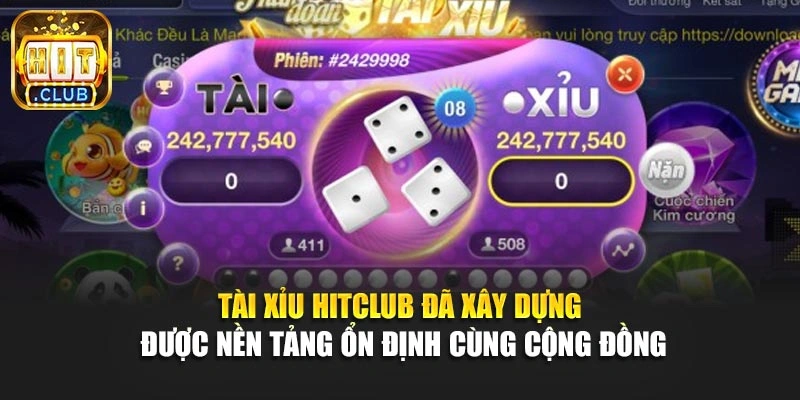Tài xỉu Hitclub đã xây dựng được nền tảng ổn định cùng cộng đồng