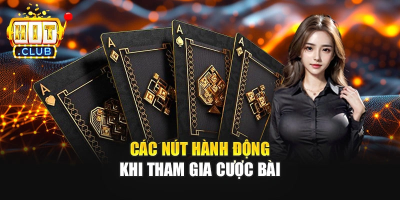 Các nút hành động khi tham gia cược bài